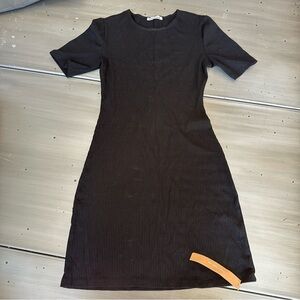 Reformation NWT Nadia Black Ribbed Short Sleeve Mini Dress size XS